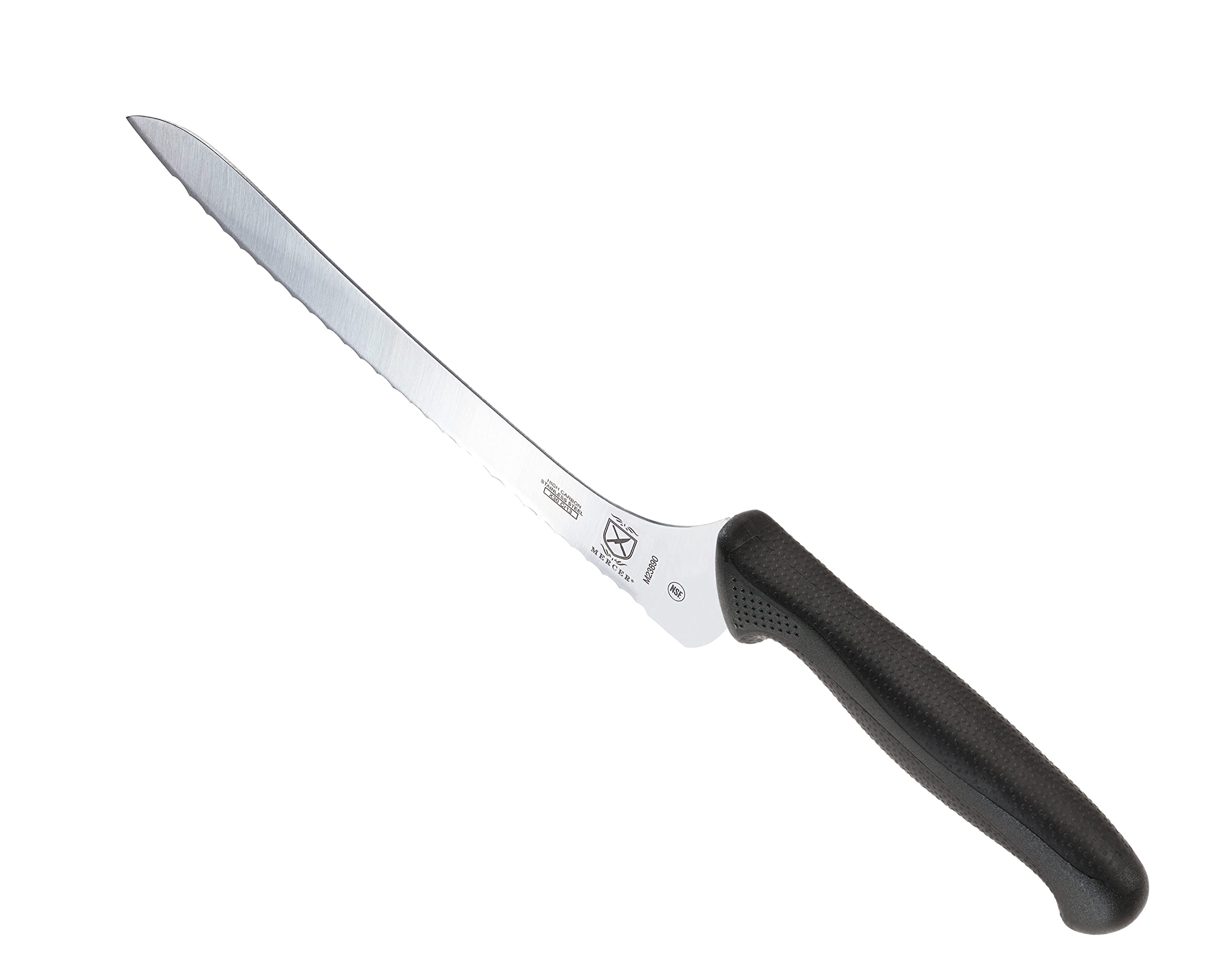 Mercer Culinary M23890 ergonomic black handle demonstrates a non-slip grip