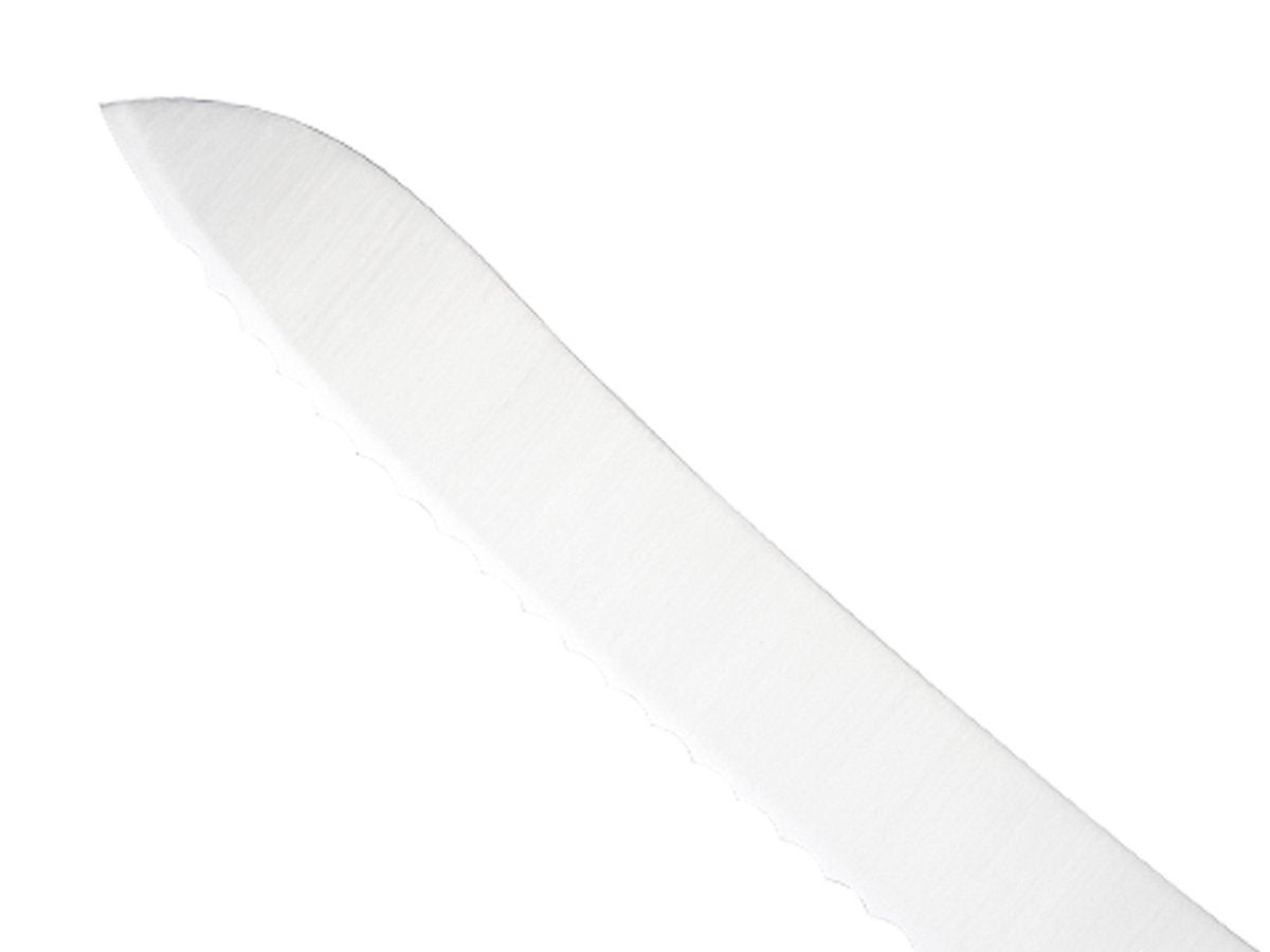 Mercer Culinary M23890 wavy-edge blade closeup showing edge design