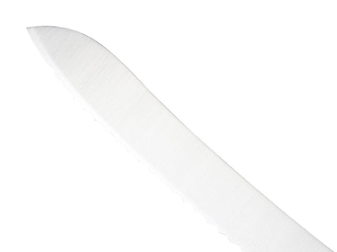 Mercer Culinary M23890 wavy-edge blade closeup showing edge design