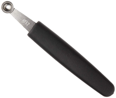 Mercer Culinary melon baller with 3/8-inch black handle for precise garnishes.