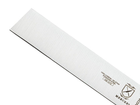 Mercer Culinary Millennia green knife handle with ergonomic grip.