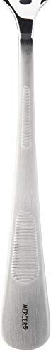 Mercer Culinary plating spoon dual micro-serrations improve stability during use.