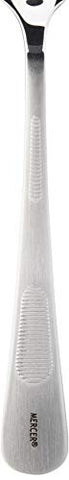 Mercer Culinary plating spoon dual micro-serrations improve stability during use.
