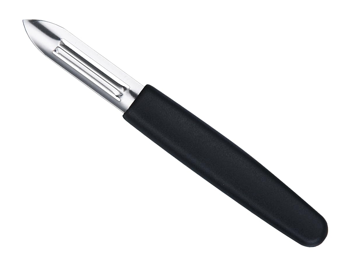 Mercer Culinary vegetable peeler handle ergonomic grip ideal for wet hands.