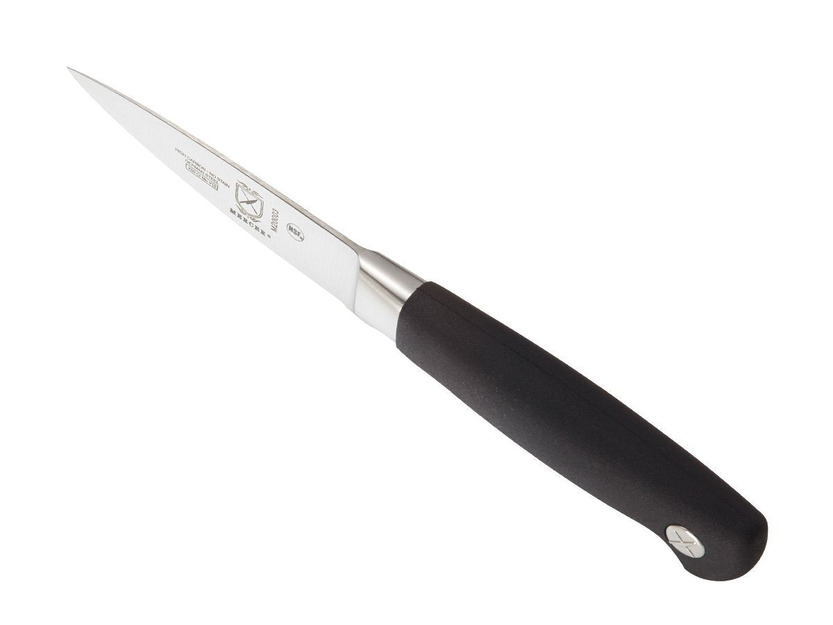Mercer Culinary Genesis paring knife tip for seed removal in jalapeños.