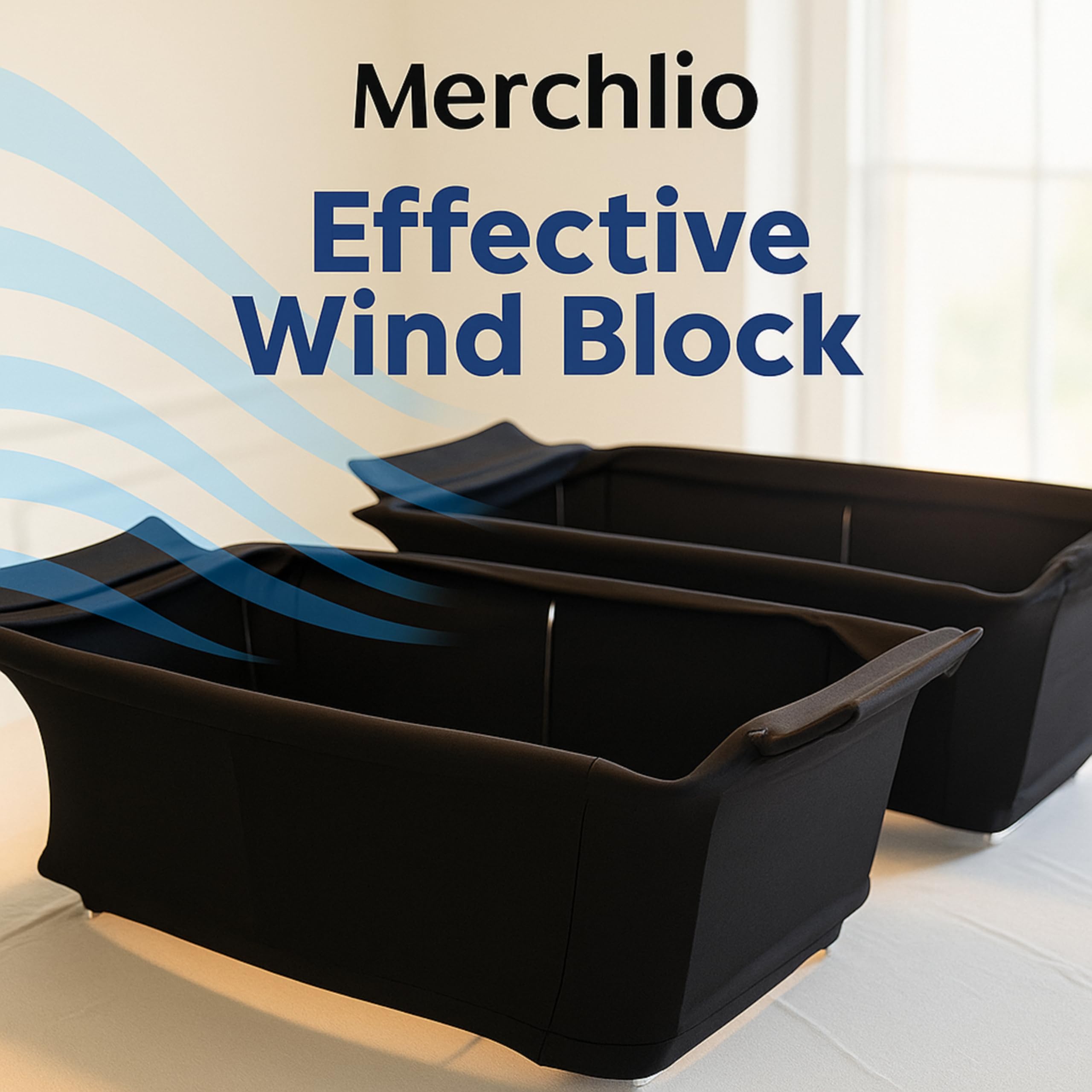 Merchlio washable wind guard simplifies cleanup between courses.