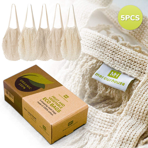 MERCURHOUSE washable cotton mesh bag ready for reuse.