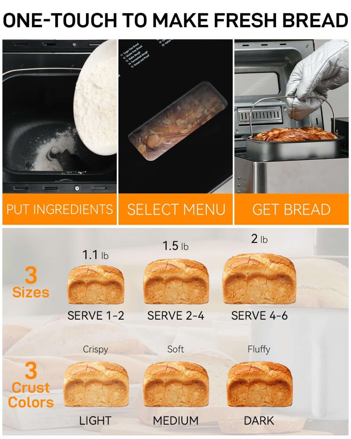 MERIOR 14 bread options expand your home baking repertoire.