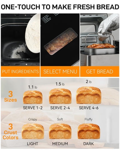MERIOR 14 bread options expand your home baking repertoire.