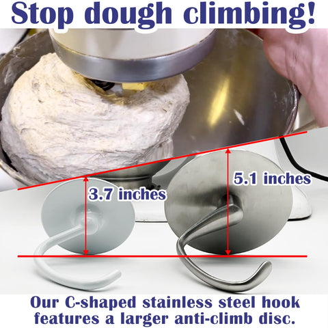Merisch 5.1-inch shield blocks dough from climbing the bowl during kneading