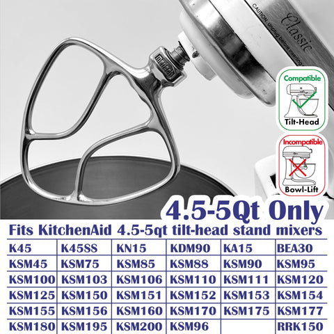 Merisch flat beater handles dough smoothly during mixing
