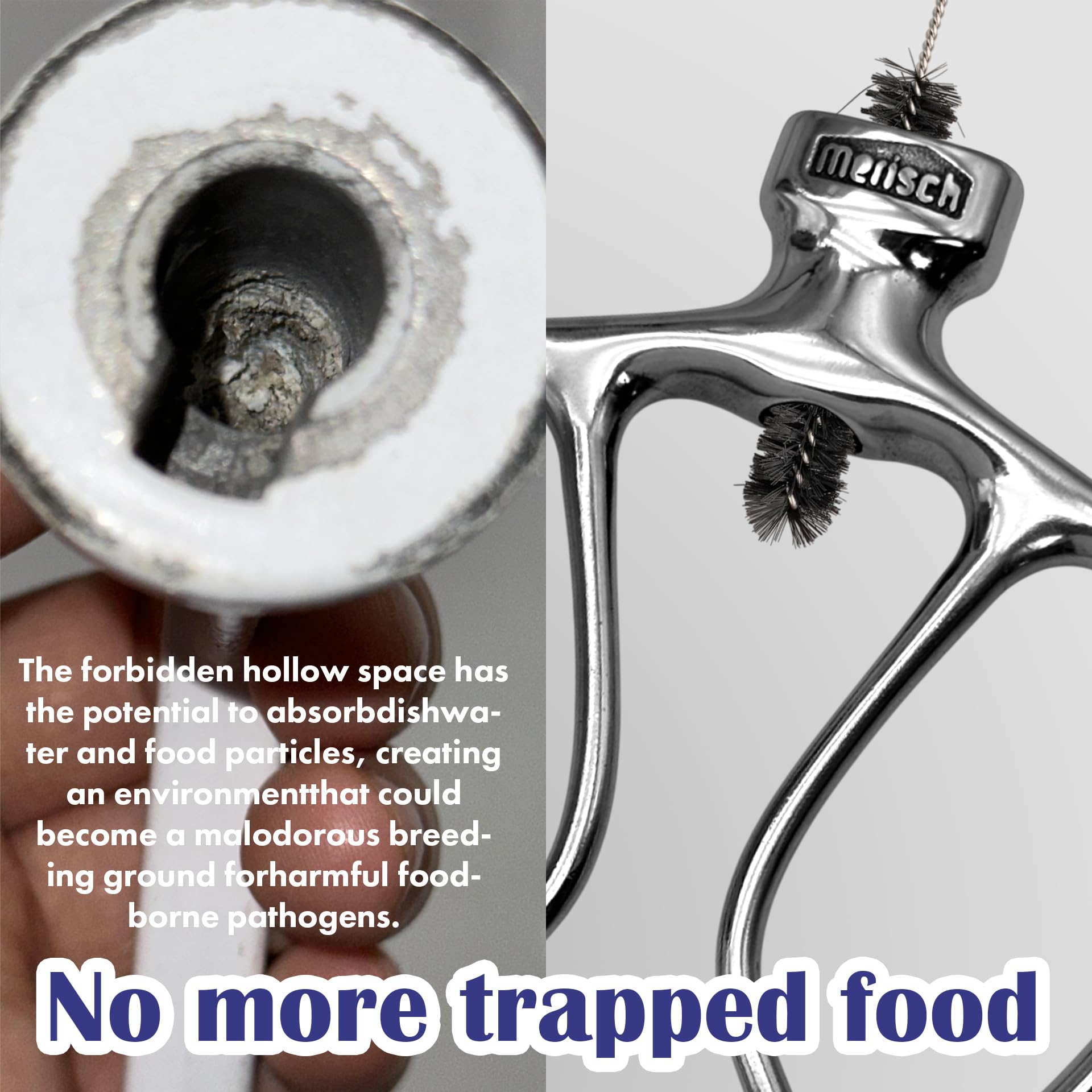 Merisch flat beater safety lock reduces wobble during operation