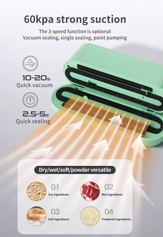 Meritpick Mini Vacuum Sealer LED display for easy mode selection during sealing