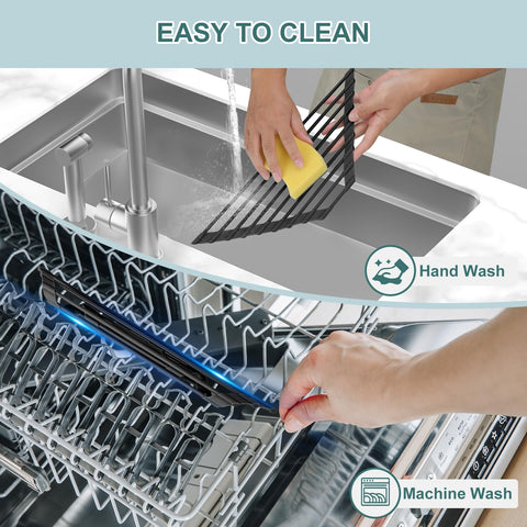 MERRYBOX kitchen-drying rack is easy to wipe clean and dishwasher-safe.