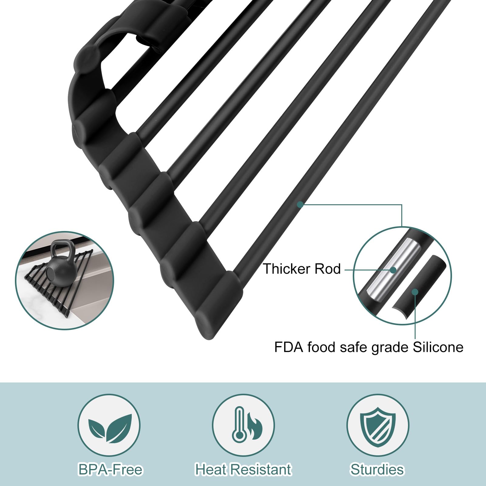 MERRYBOX foldable roll-up rack demonstrates easy-clean, compact design.