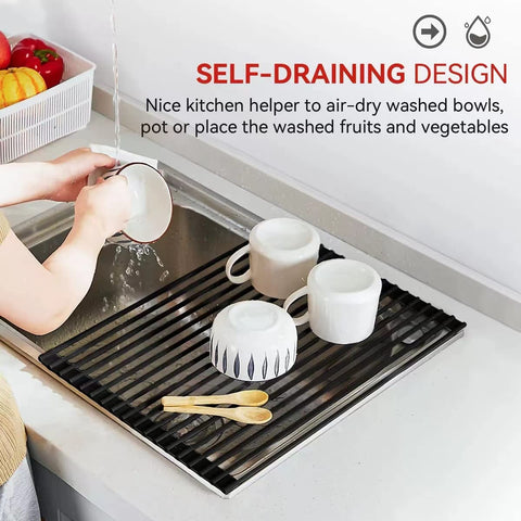 MERRYBOX space-saving over-sink rack adds prep area while drying