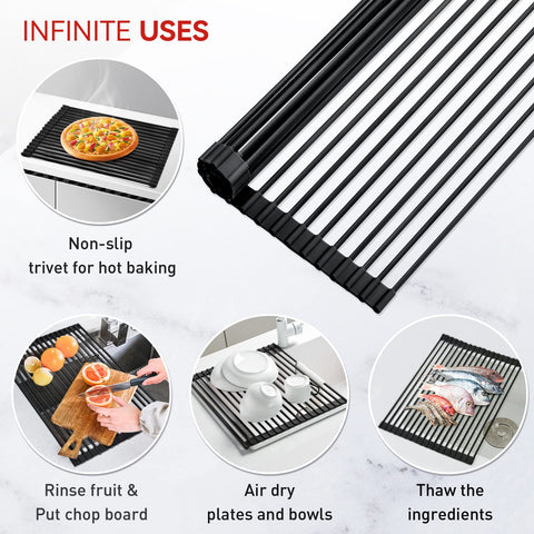 MERRYBOX sturdy dish rack holds large bowls without bending