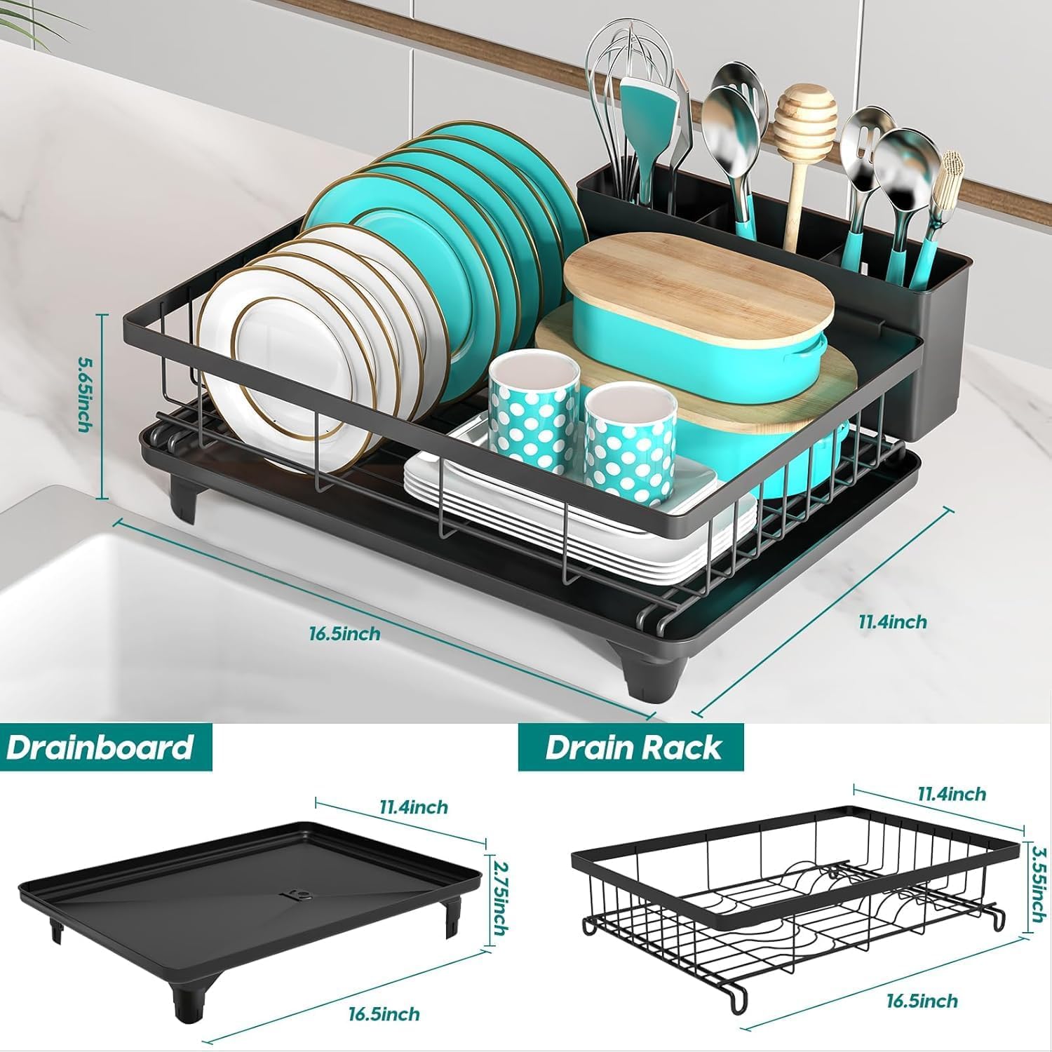 MERRYBOX rack with cup holder dries glasses neatly after washing