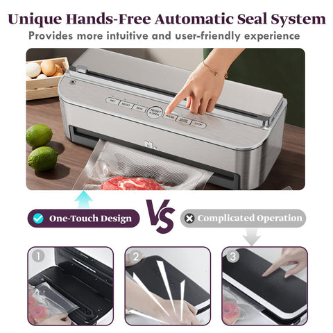 Built-in cutter on Mesliese sealer speeds bag creation