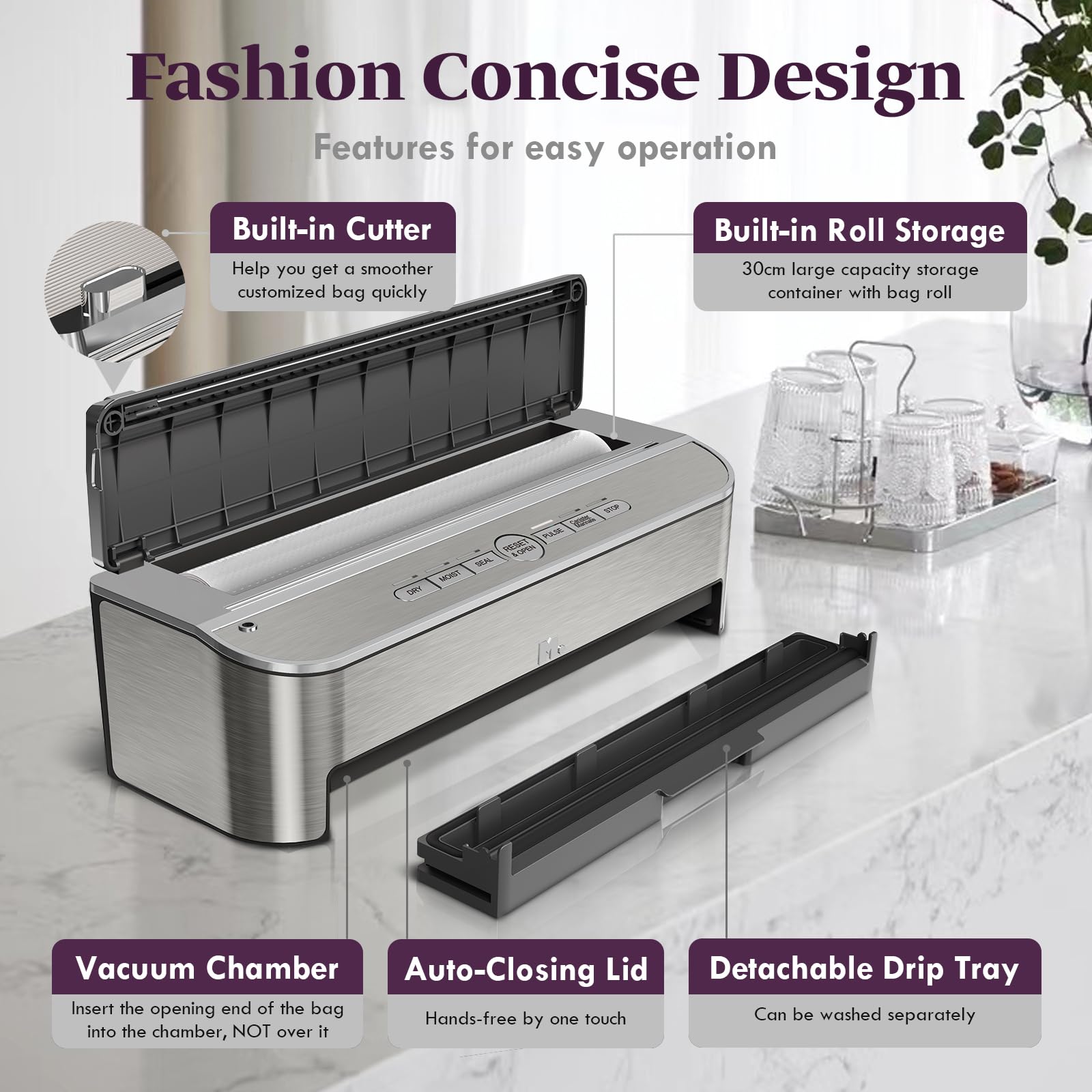 Moist mode and air suction for delicate foods