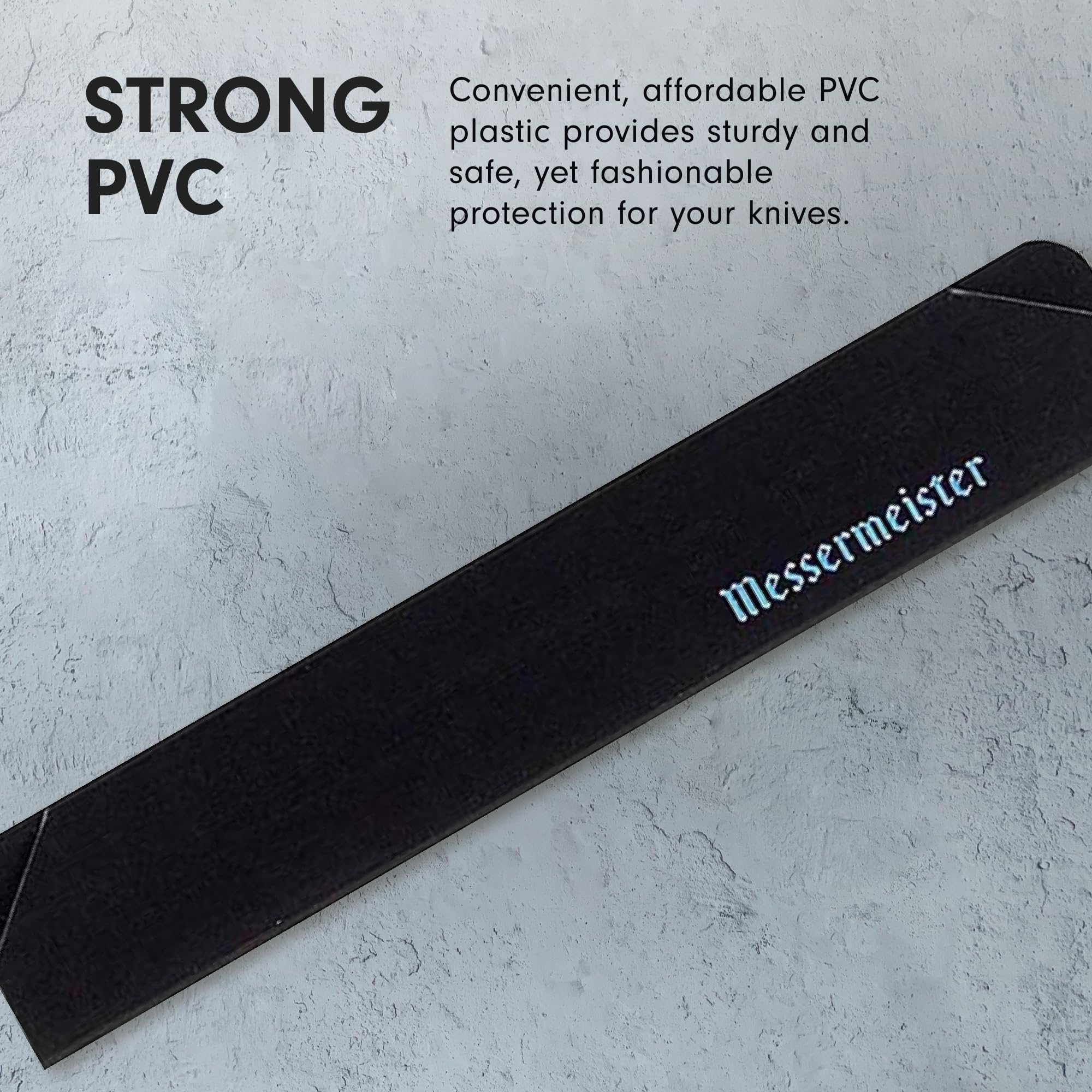 Messermeister 10-inch slicer edge-guard guards long blades safely.