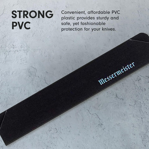 Messermeister 10-inch slicer edge-guard guards long blades safely.
