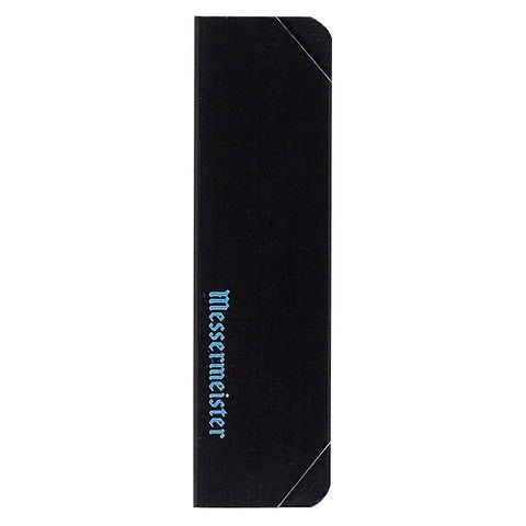 Messermeister 10.5-inch Black Edge-Guard front view protects chef blades during transport.
