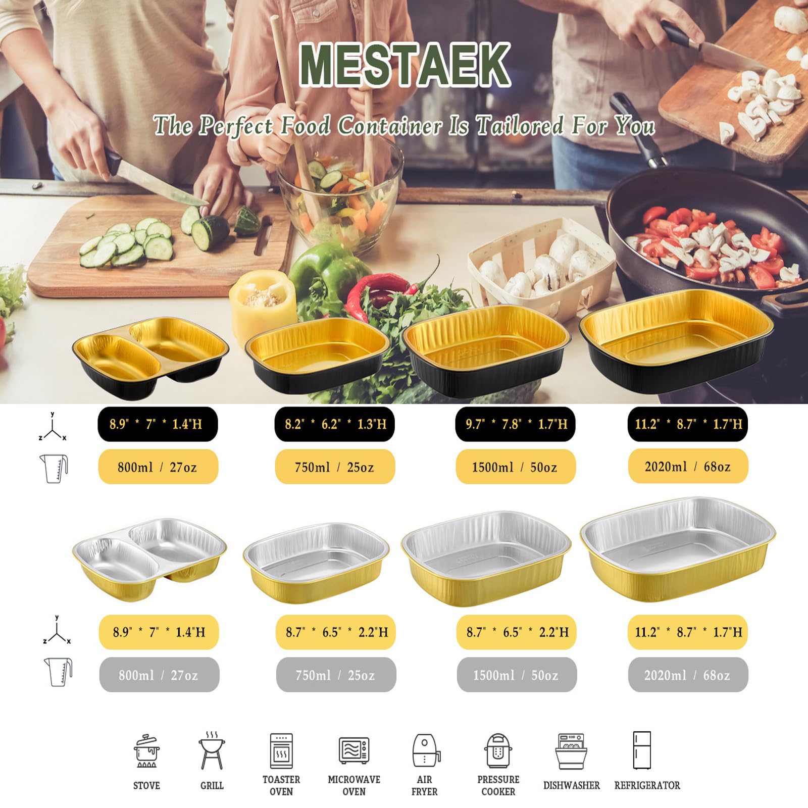 MESTAEK 1500ml capacity, sturdy and leak-resistant during transport.