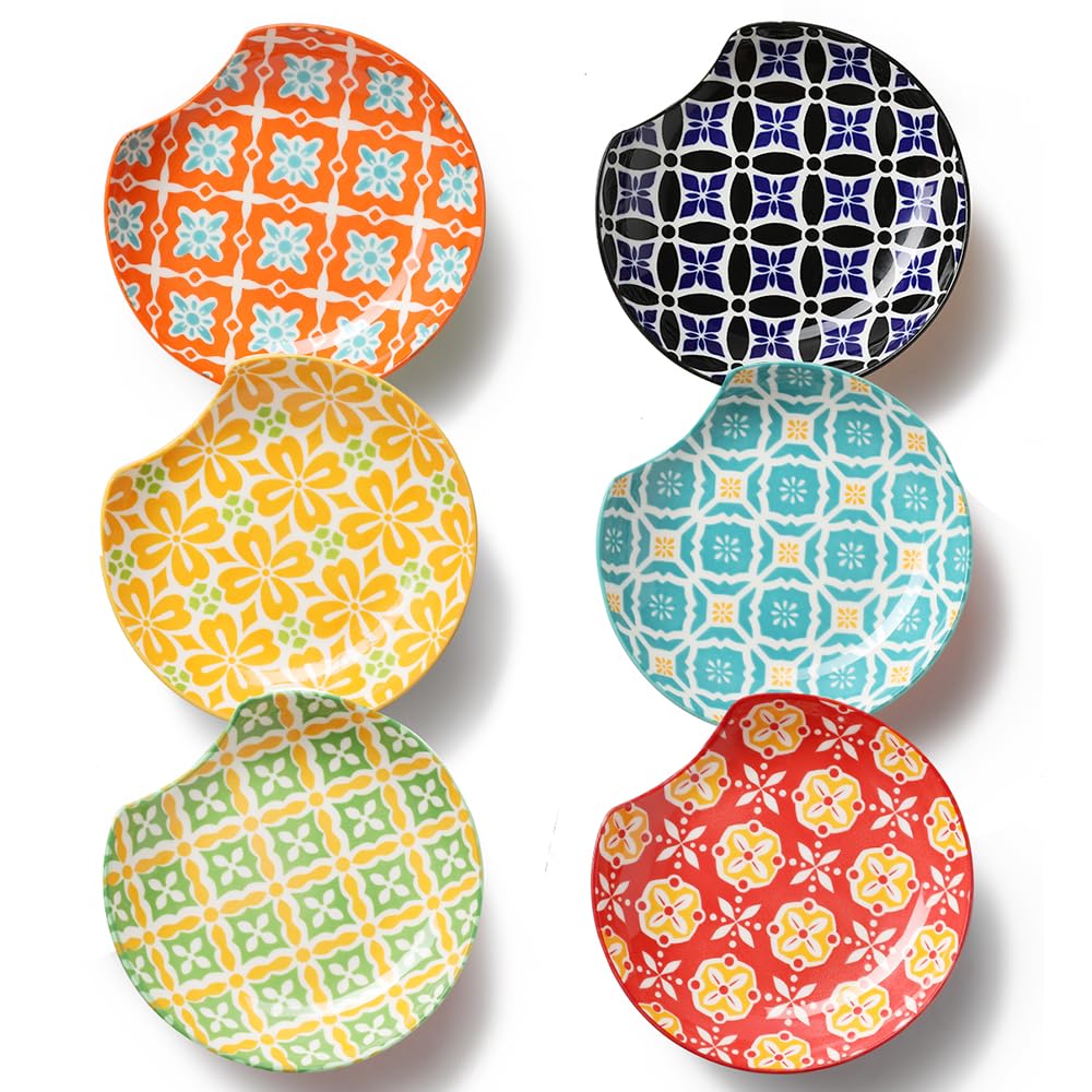Metahom ceramic spoon rest top view showing a 6-pack for tidy counters