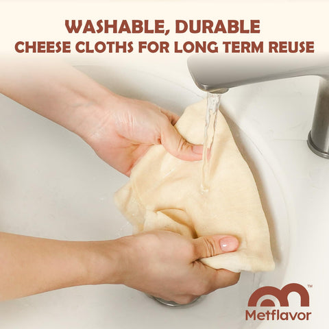 Metflavor reusable cloths withstand frequent straining tasks.
