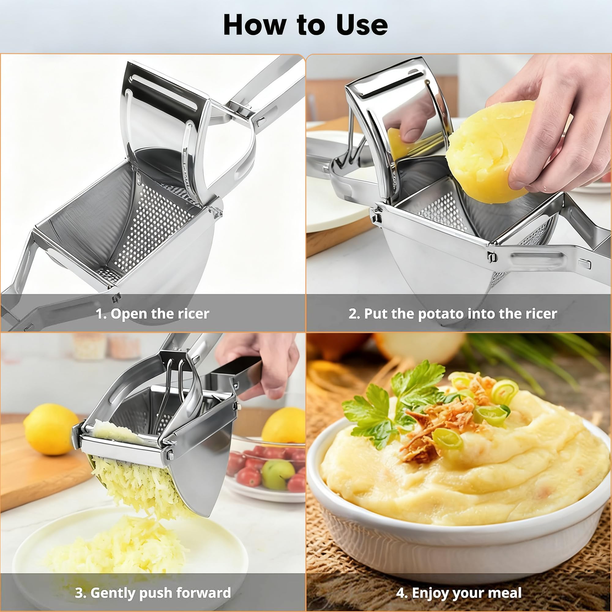 METLUCK ricer is easy to clean and dishwasher safe after meal prep.