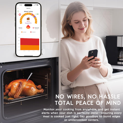 Meuulty app-enabled Bluetooth thermometer for remote temperature monitoring.