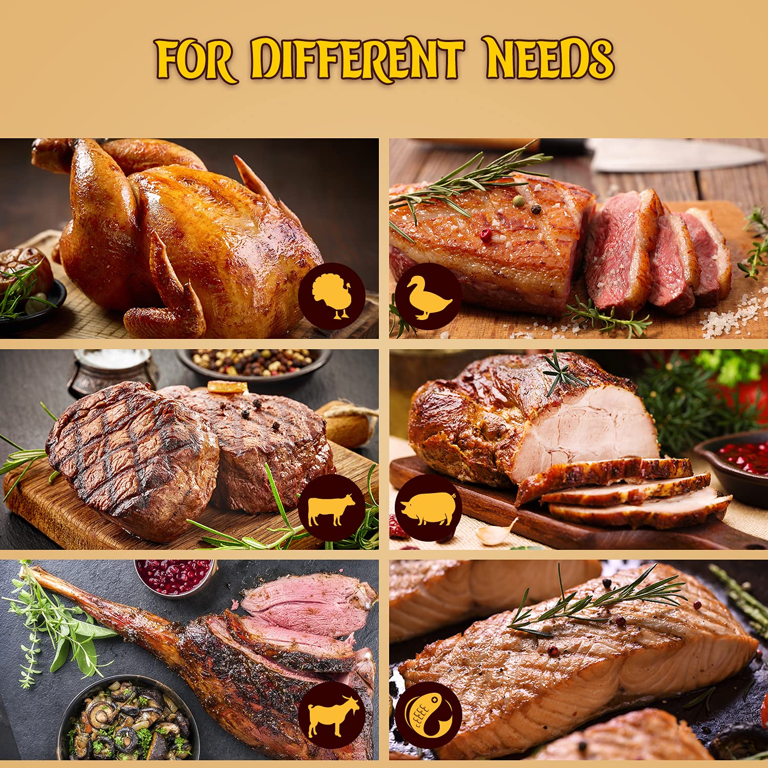 MEWMET 3-inch angle needle handles chunky marinades