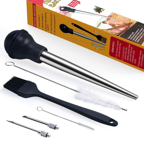 MEWMET turkey baster in use for flavorful injections into roasts