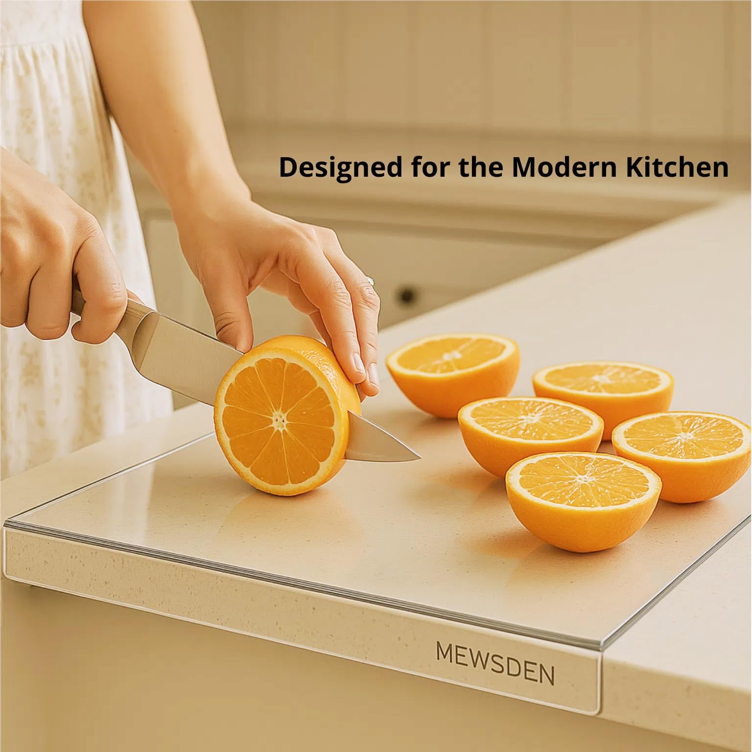 MEWSDEN clear surface preserves a minimalist kitchen aesthetic and counters protection.