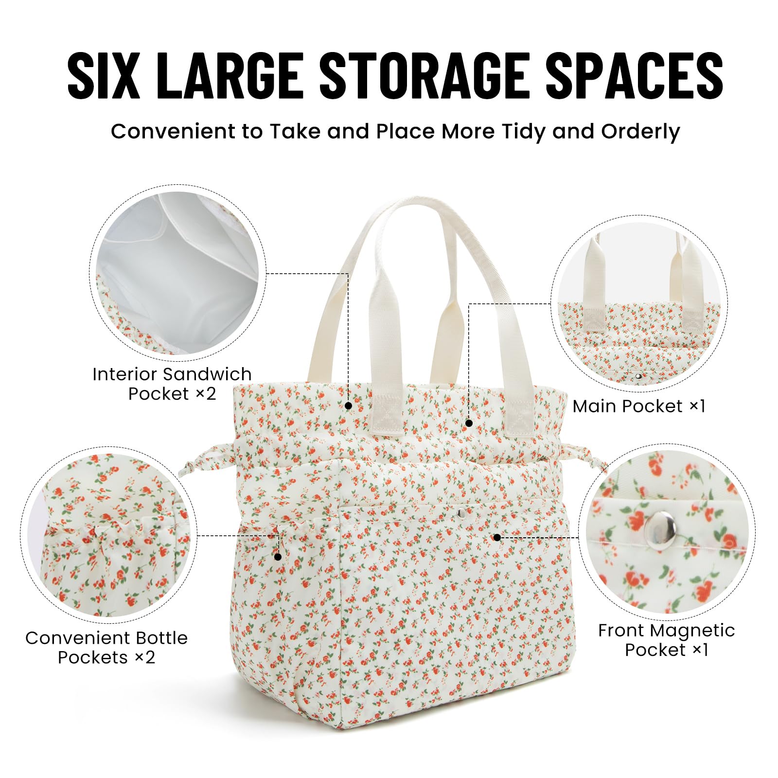 MEXS lunch bag side pockets hold drinks and snacks for easy organization