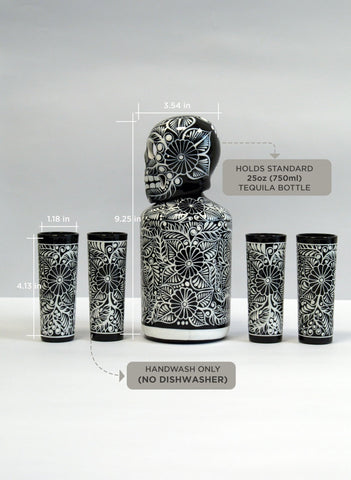 Tequila decanter displayed on bar for dramatic hosting moments