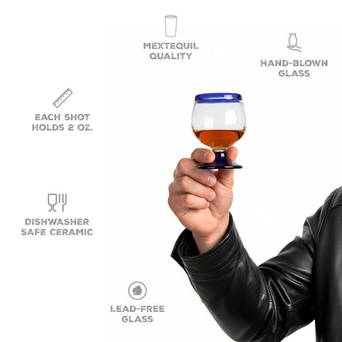 MEXTEQUIL handmade tequila snifter from Tonalá for memorable celebrations