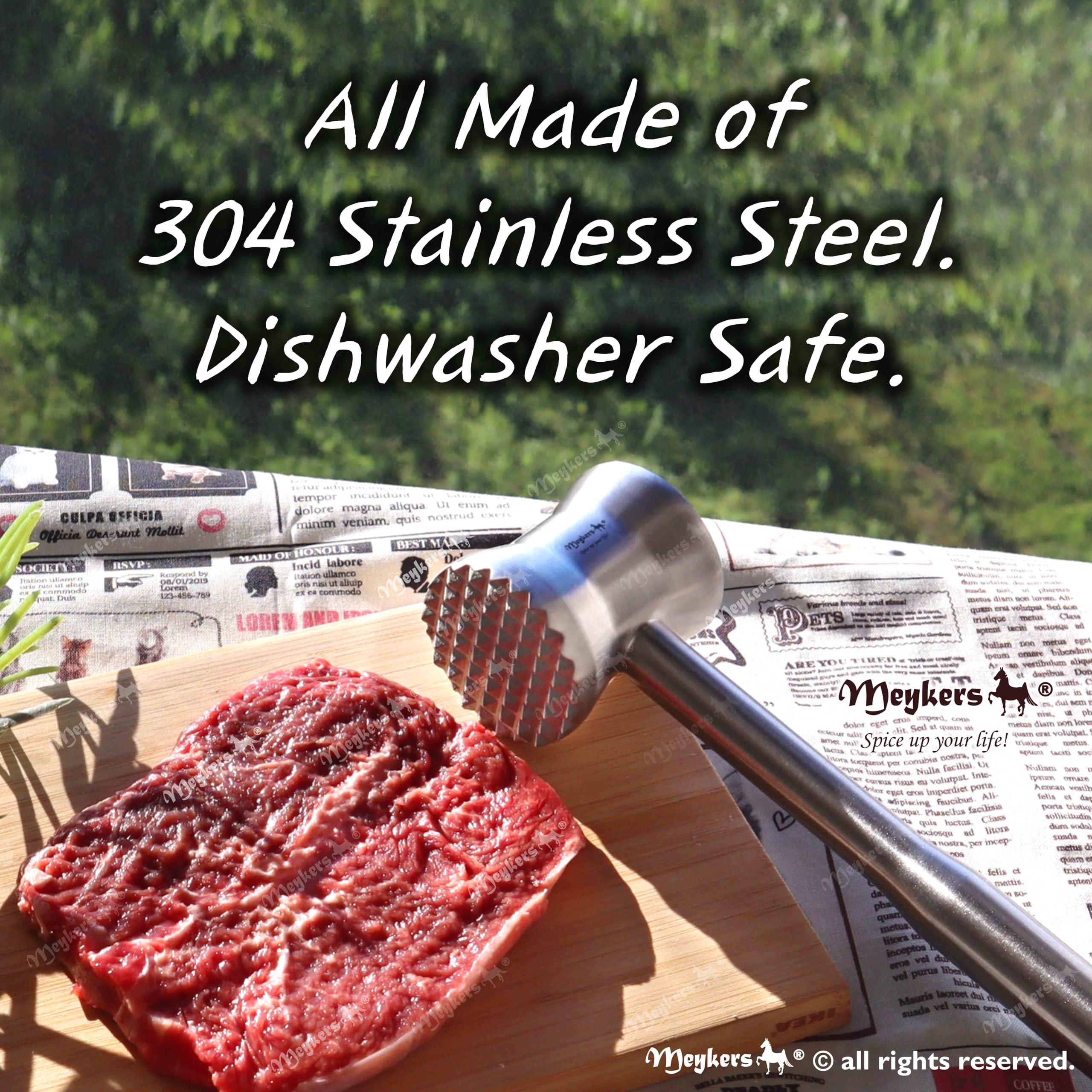 Meykers meat tenderizer mallet dishwasher safe for easy cleanup