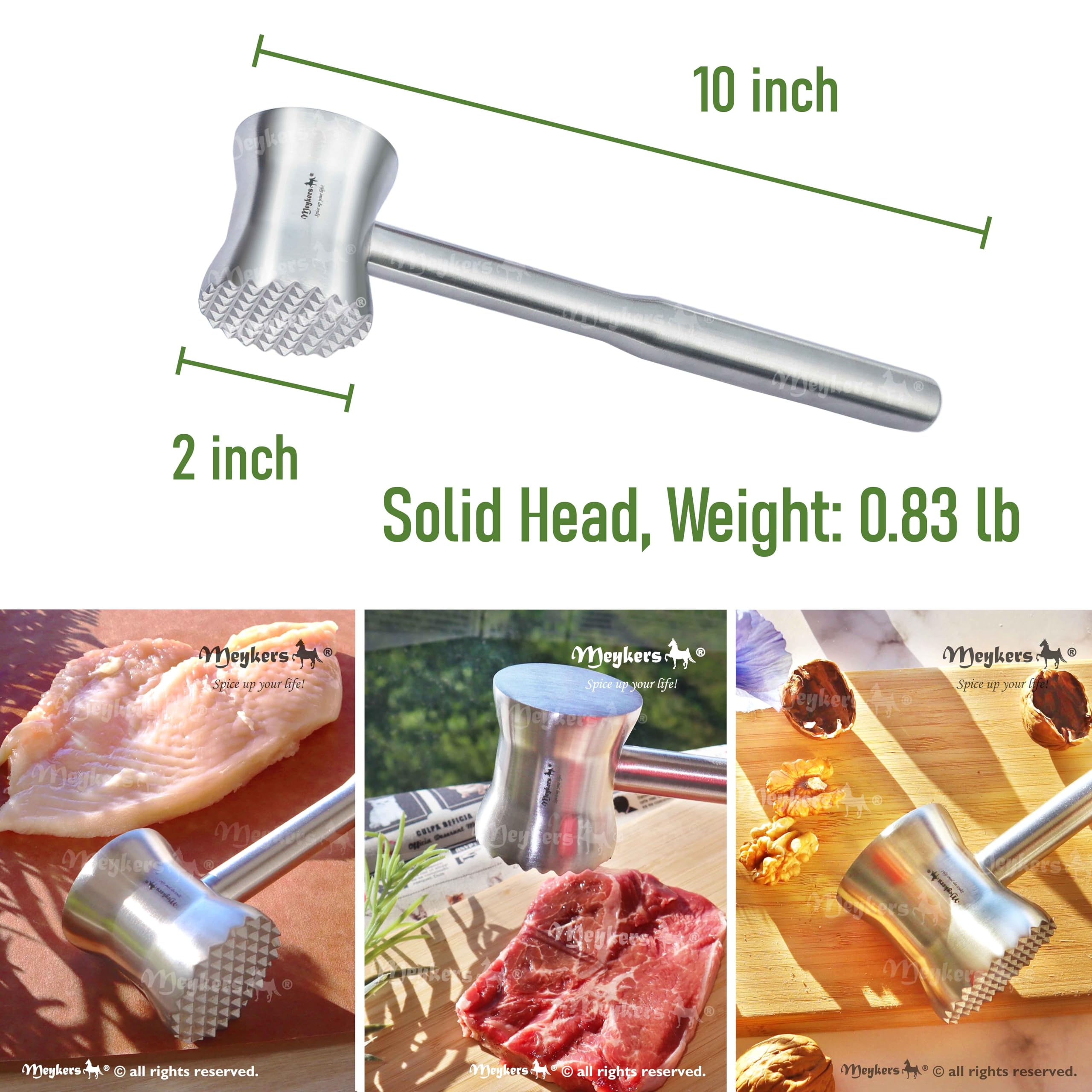 Meykers solid-head tenderizer ensures effective tenderizing on various meats