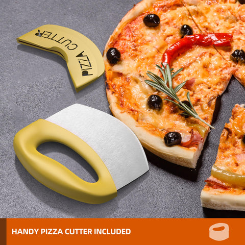 Metal paddle used inside the oven for smooth pizza slides.