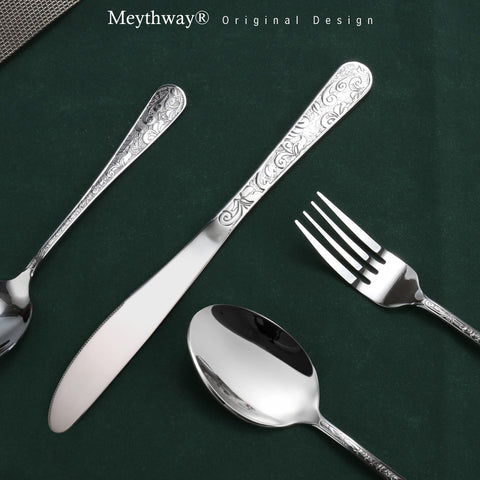 Meythway vintage carved silverware dessert spoon perfect for desserts and refined tableside use.