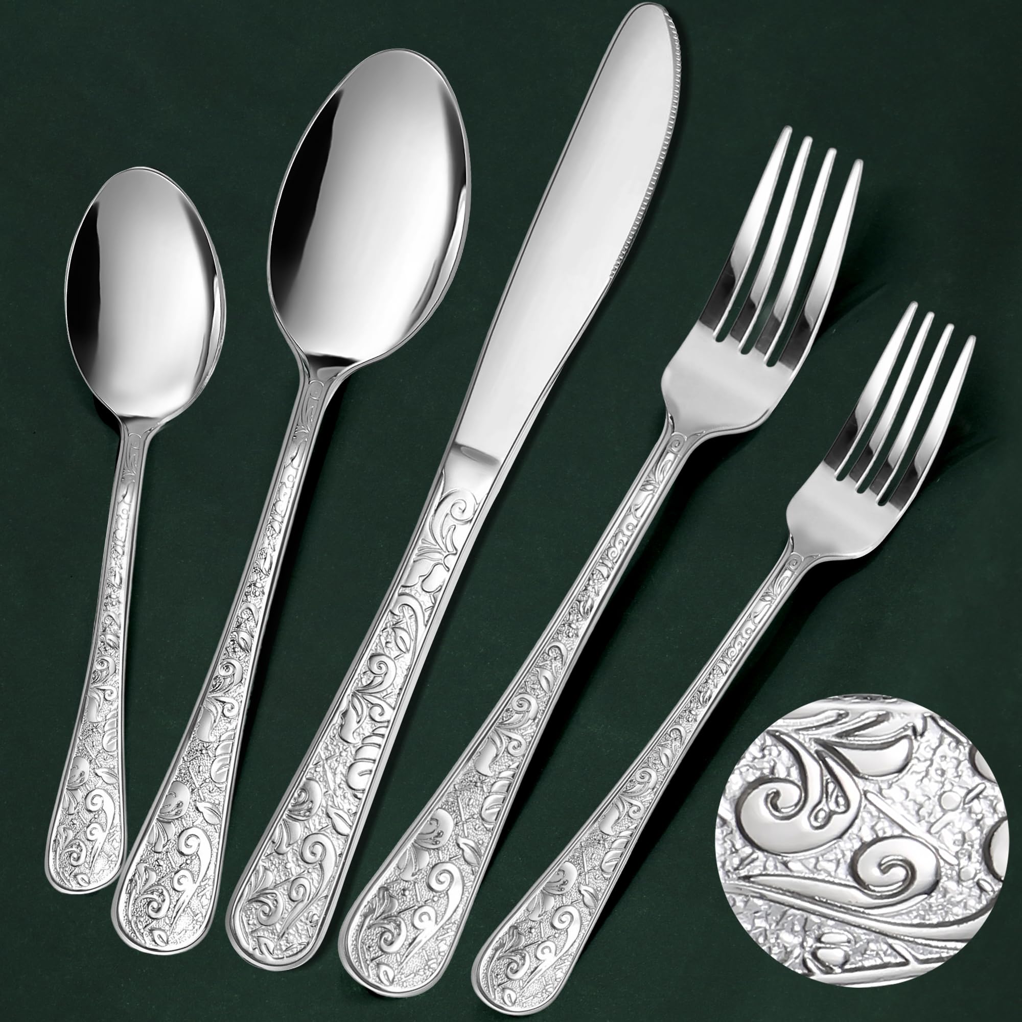 Meythway vintage carved silverware dining knife for elegant, precise slicing.