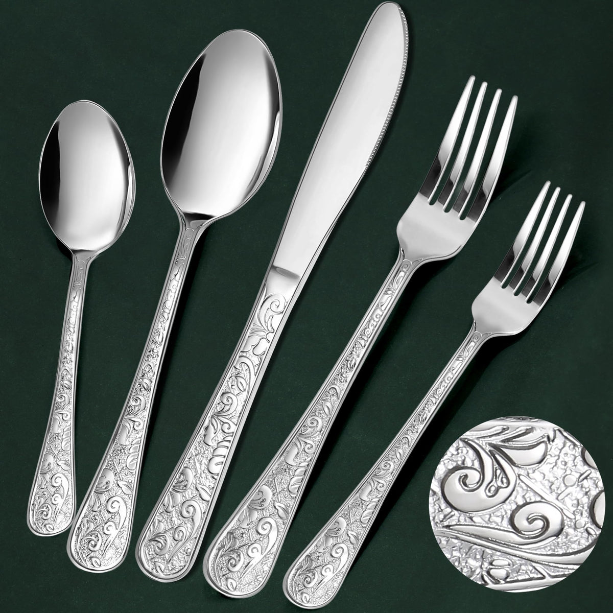Meythway vintage carved silverware dining knife for elegant, precise slicing.