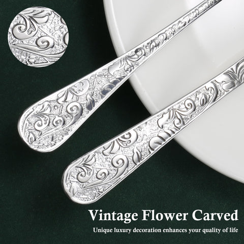 Meythway vintage carved silverware salad fork ideal for fresh greens and easy pickup.