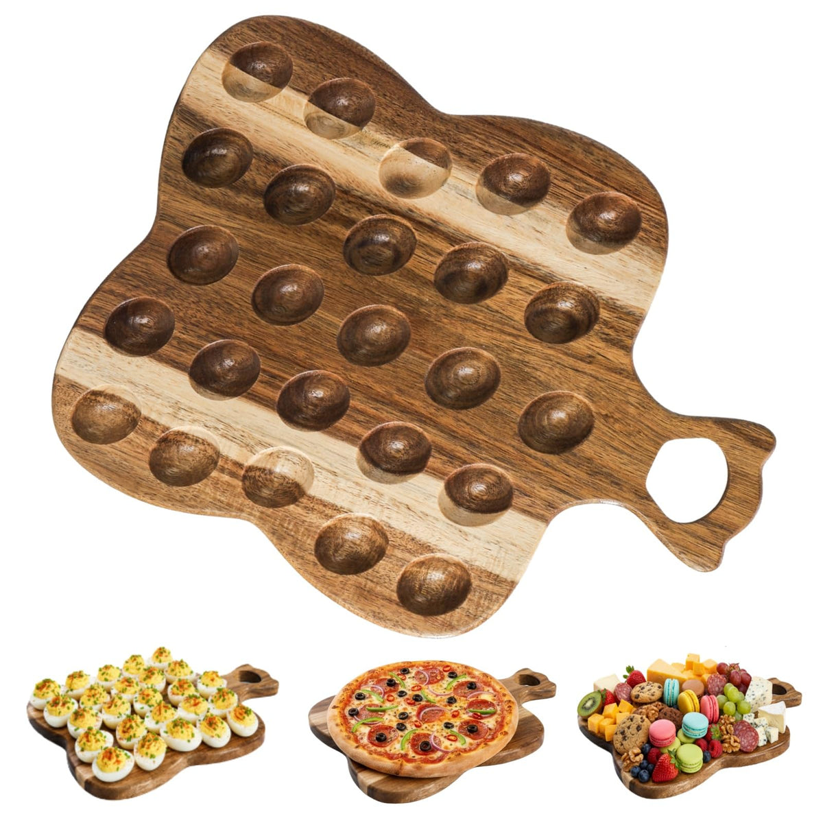 Mezchi deviled egg platter with 25 slots for organized presentation