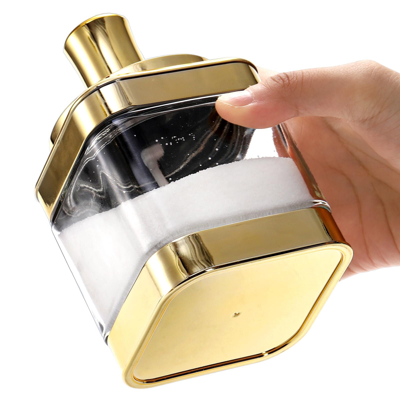 Mezchi glass body is crystal clear for quick content checks.