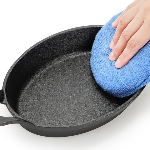 Mezchi wooden trays with skillets on a dining table