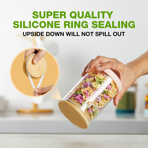 Mfacoy bamboo lid seal close-up demonstrates moisture barrier for longer shelf life