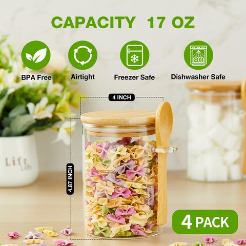 Mfacoy clear borosilicate jars organize pantry while keeping contents visible and accessible